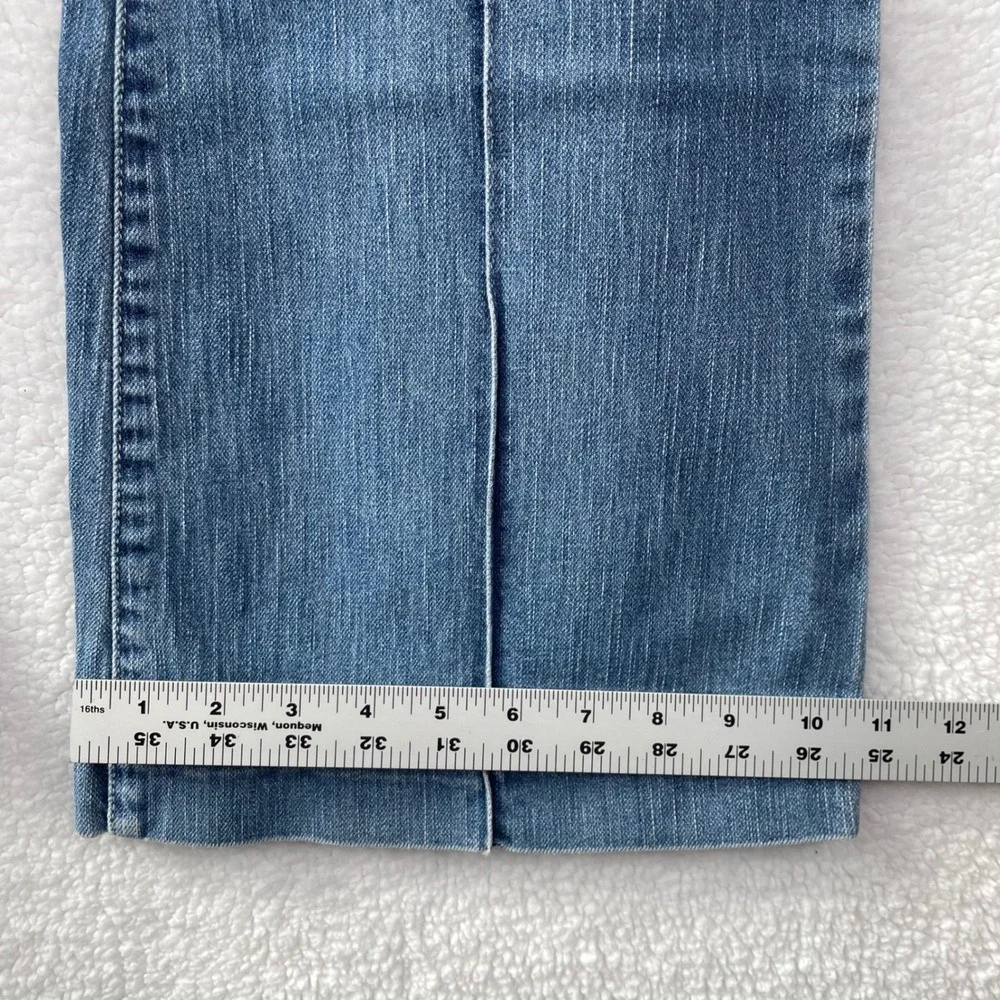 New York & Company Women Blue Pintuck Seam Flare Leg Jeans Size 10 Medium Wash - Picture 10 of 11